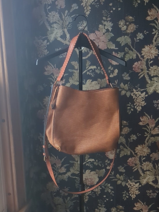 Handbags - Elegant Brown Leather Tote Handbag Crossbody Bag